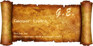 Gmoser Endre névjegykártya
